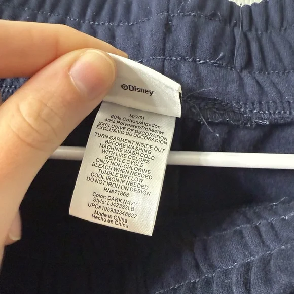 NWOT Disney Dark Blue Joggers with Character Design - Picture 2 of 3